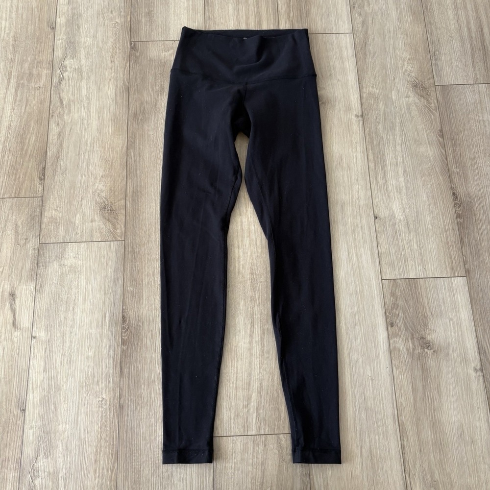 Lululemon‎ Women's Athletic Fold Over Leggings Black Skinny Workout 4/6